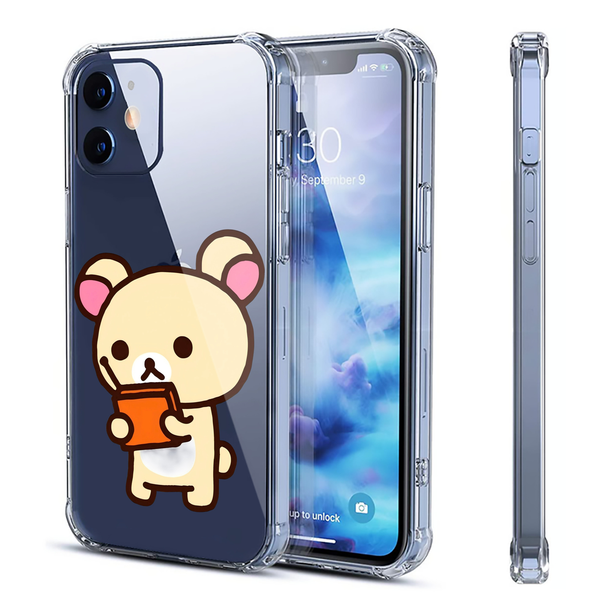 （画像用） リラックマ リラックマ キイロイトリ Rilakkuma Korilakkuma Kiiroitori 【iPhone 12シリーズ対応】透明スマホケース（クリアソフトケース）